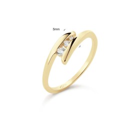 Gouden fantasie ring met zirkonia 214.1029