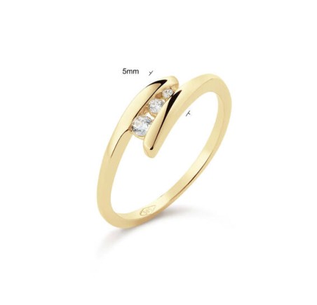 Gouden fantasie ring met zirkonia 214.1029
