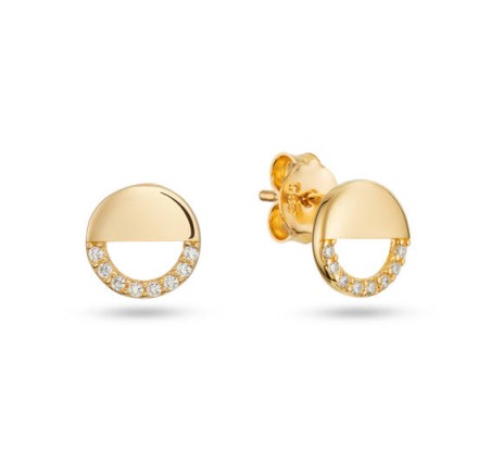Gouden oorknopjes met zirkonia 206.0221.00