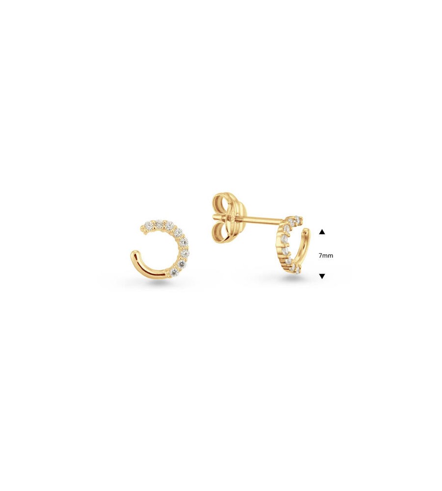 Gouden oorknopjes met zirkonia