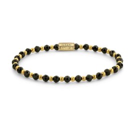 Rebel & Rose armband Black Glam Rocks Yellowgold RR-40175-G