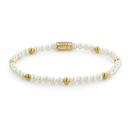 Rebel & Rose armband Pearl & Yellowgold RR-40177-G