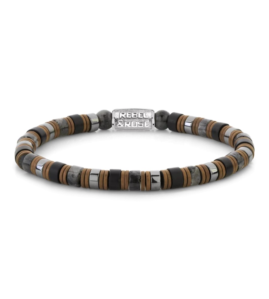 Rebel & Rose armband Mixed Grey Slices