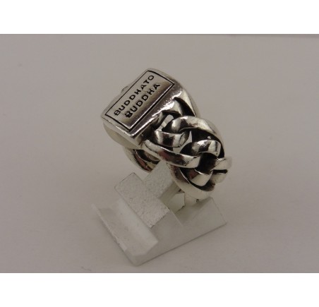 Zilveren Budddha to Buddha ring
