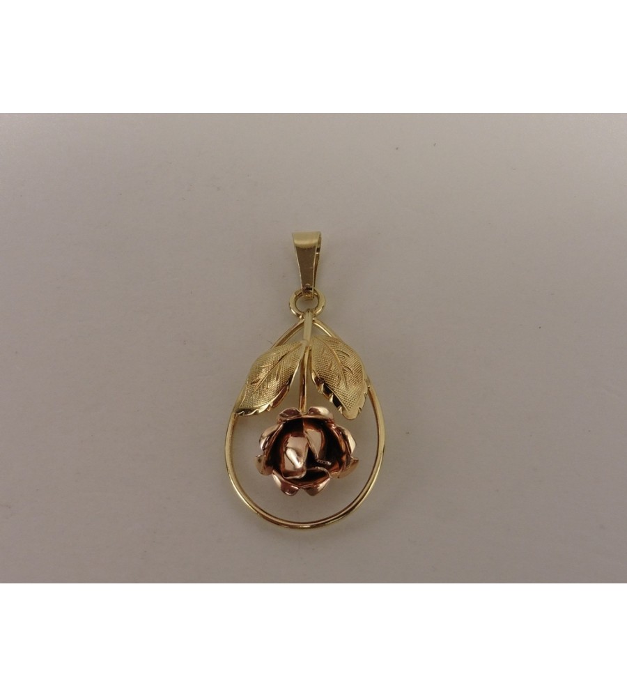 Gouden Teka hanger roosje