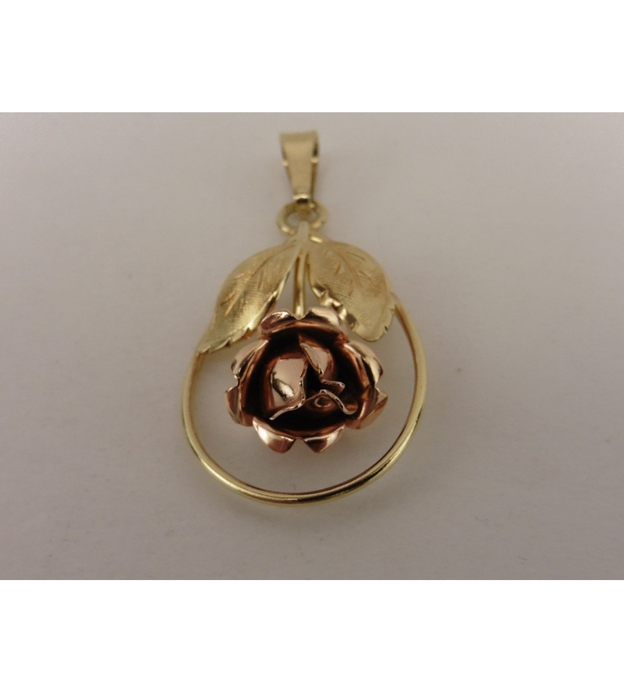 Gouden Teka hanger roosje