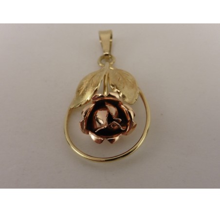 Gouden Teka hanger roosje Theodore Klotz