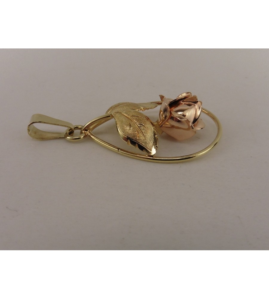 Gouden Teka hanger roosje