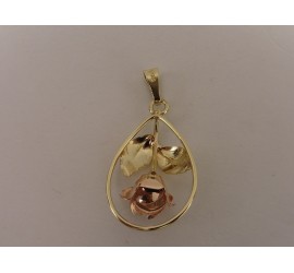 Gouden Teka hanger roosje Theodore Klotz