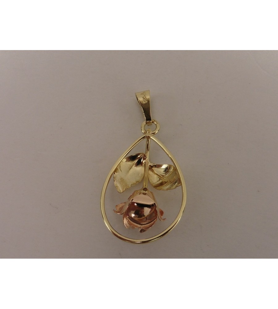 Gouden Teka hanger roosje