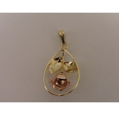 Gouden Teka hanger roosje Theodore Klotz