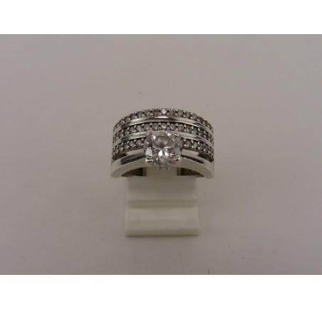 Zilveren damesring met zirkonia