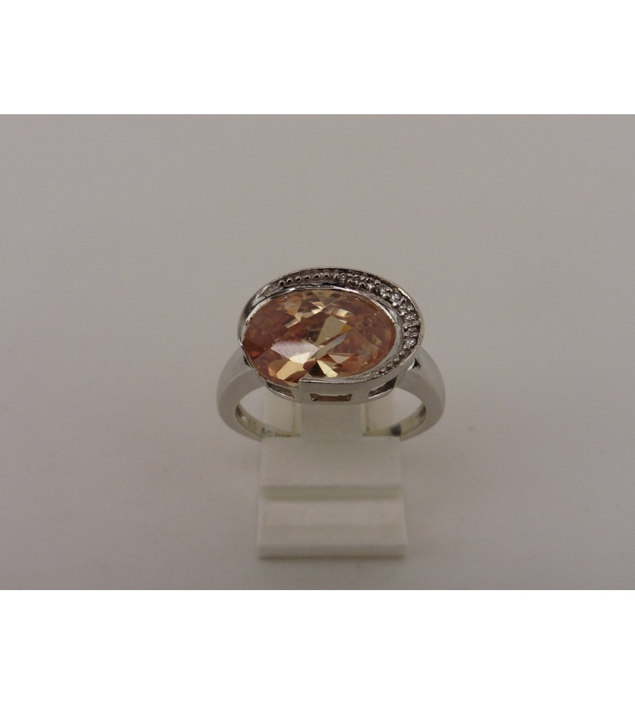 Zilveren damesring met zirkonia