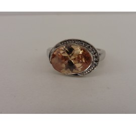 Zilveren damesring met zirkonia