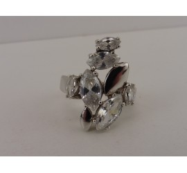 Zilveren damesring met zirkonia