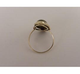 Gouden damesring met nefriet