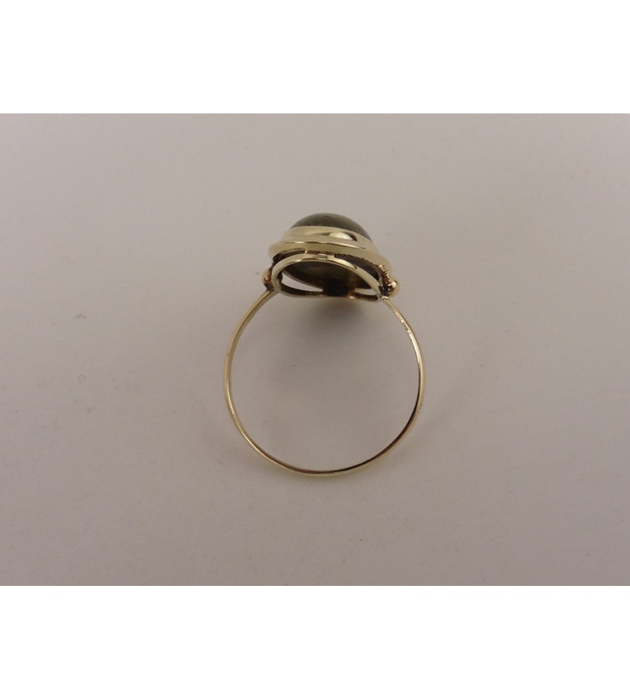 Gouden damesring met nefriet