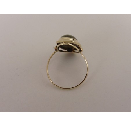 Gouden damesring met nefriet