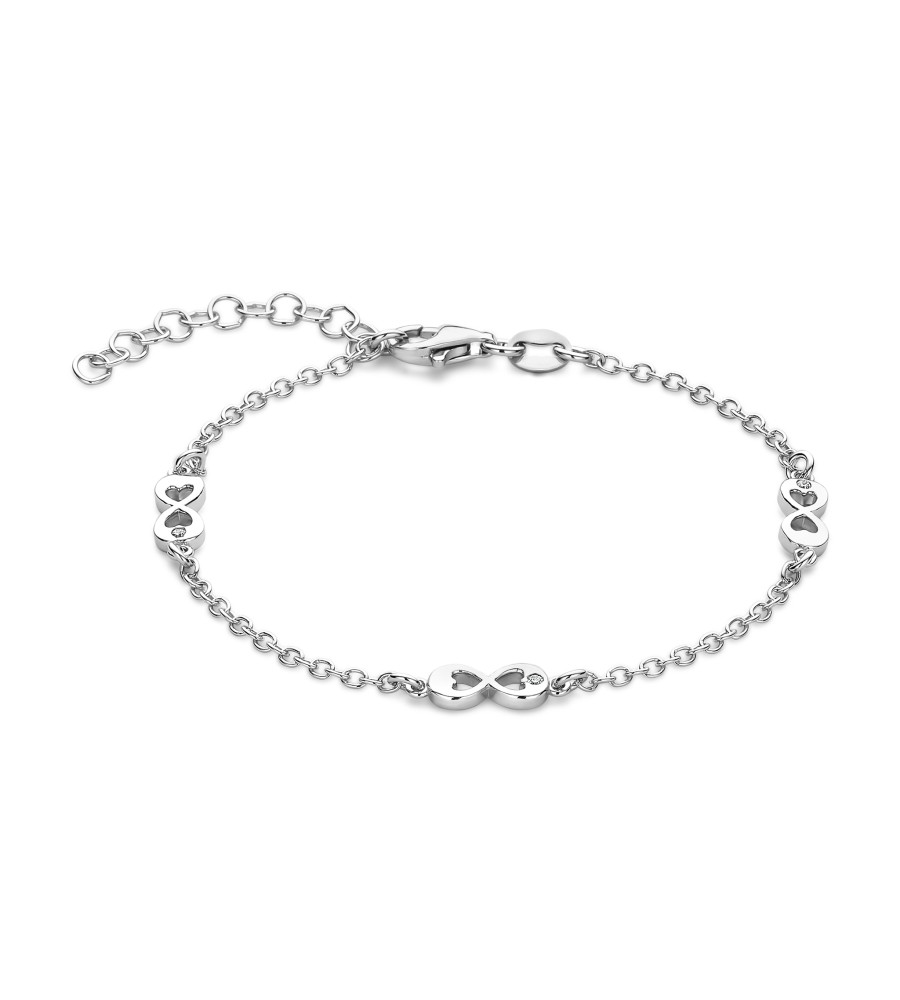 Rosa di Luca zilveren armband infinity met zirkonia