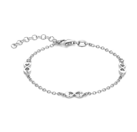 Rosa di Luca zilveren armband infinity met zirkonia 603.470