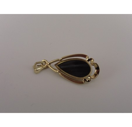 Gouden hanger met hematiet