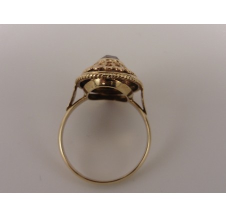 Gouden damesring met carneool