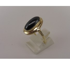Gouden damesring met hematiet