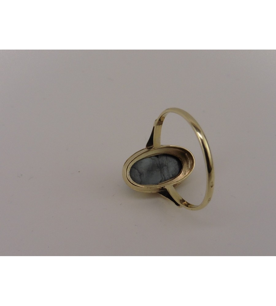 Gouden damesring met hematiet