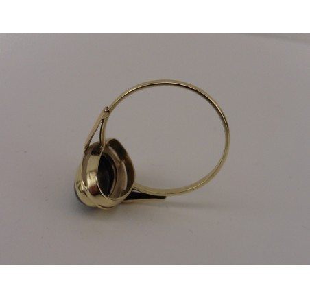Gouden damesring met hematiet