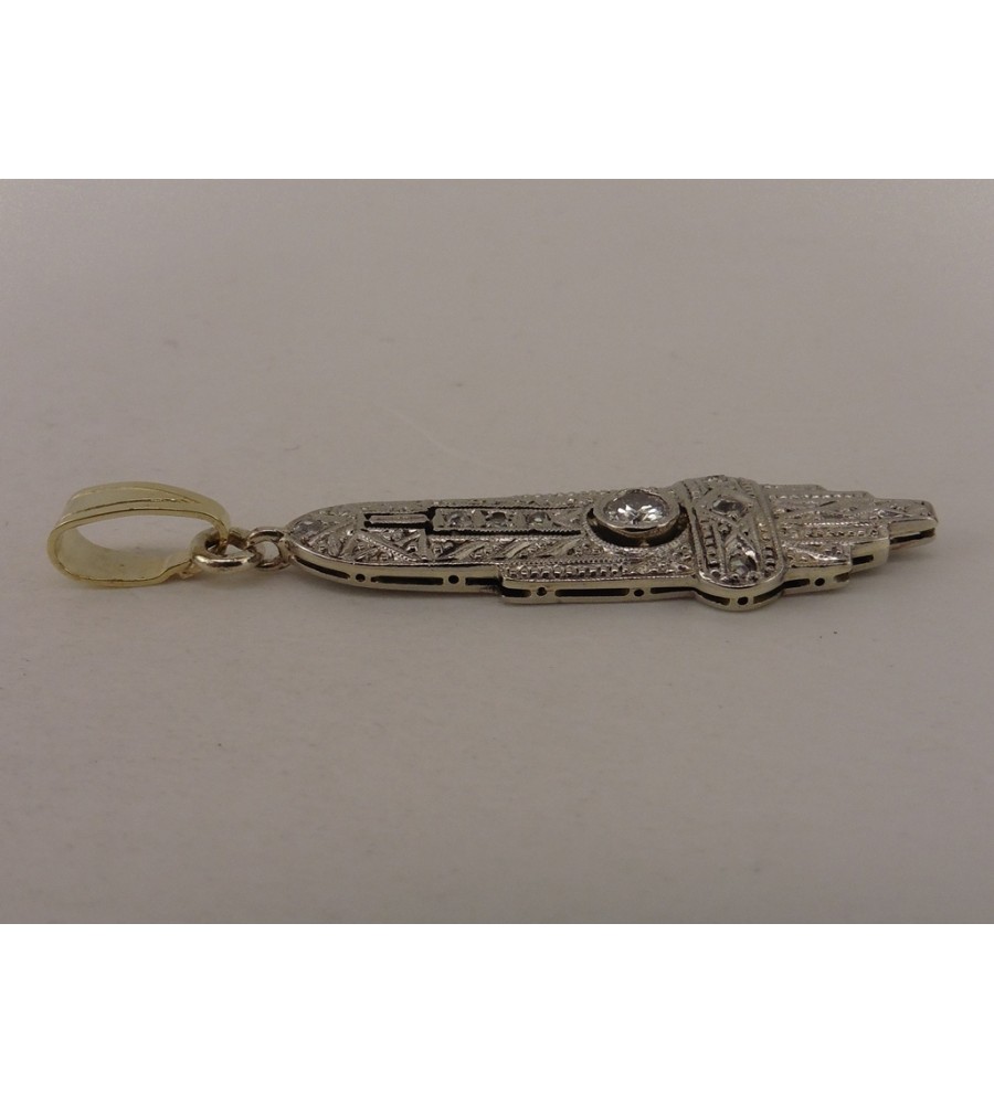 Gouden hanger met diamant