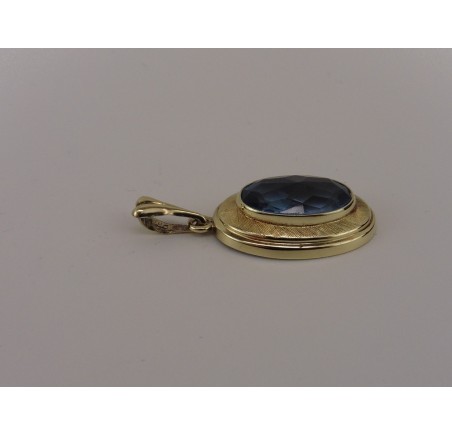 Gouden hanger met aquamarijn