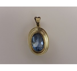 Gouden hanger met aquamarijn