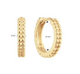 Gouden klapcreolen mini dots 207.1226.00