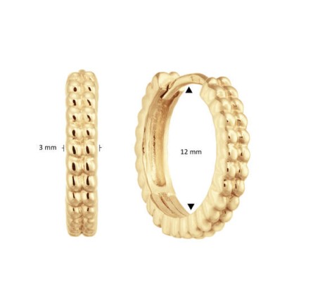Gouden klapcreolen mini dots 207.1226.00