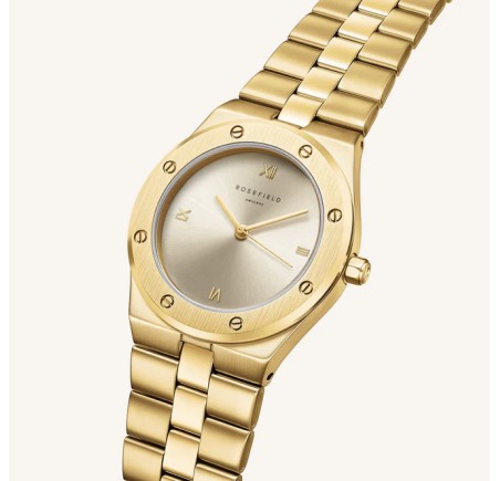 Rosefield dameshorloge Rose Ivory Sunray Gold SPCGSG-SP01