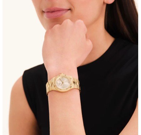 Rosefield dameshorloge Rose Ivory Sunray Gold SPCGSG-SP01