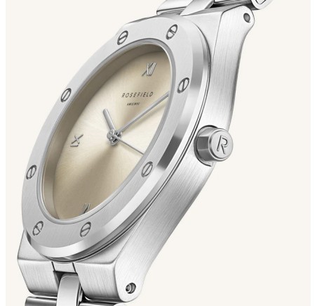 Rosefield dameshorloge Rose Ivory Sunray Silver SPCSSS-SP03