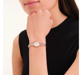 Rosefield dameshorloge Mini Oval White Dial Rose Gold MWRMR-M07