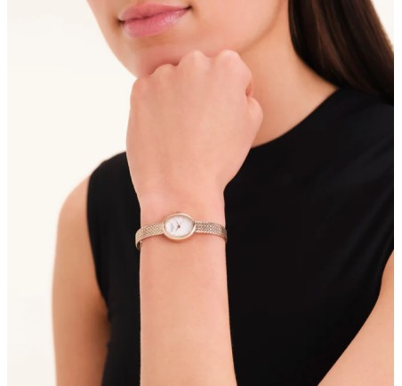 Rosefield dameshorloge Mini Oval White Dial Rose Gold MWRMR-M07