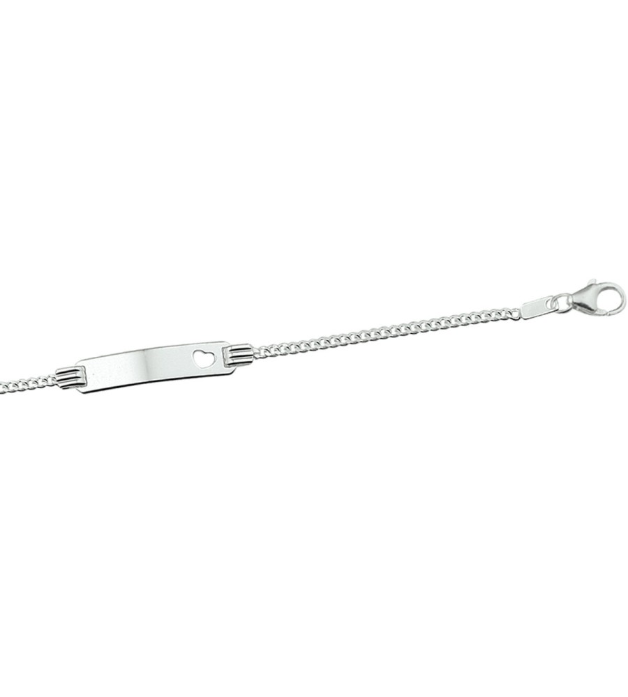 Zilveren babyplaatbandje gourmet met hartje