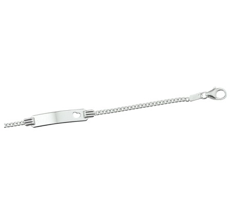 Zilveren babyplaatbandje gourmet met hartje