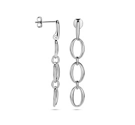 Zilver gerhodineerde oorhangers