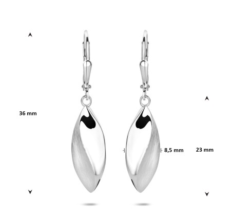 Zilveren oorhangers mat/poli   13.41869