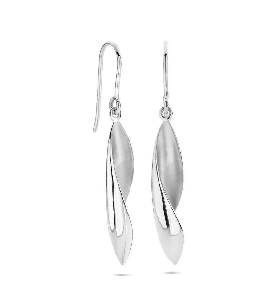 Zilveren oorhangers mat/poli