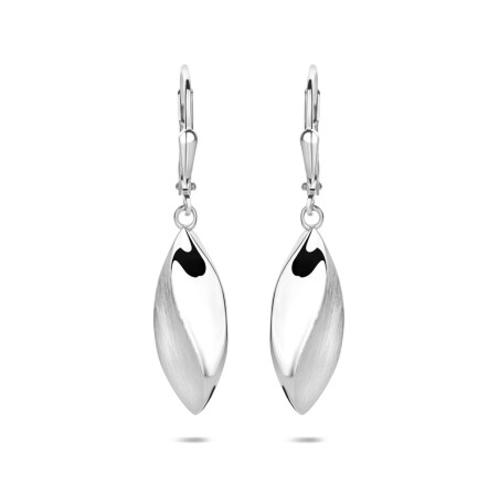 Zilveren oorhangers mat/poli   13.41869