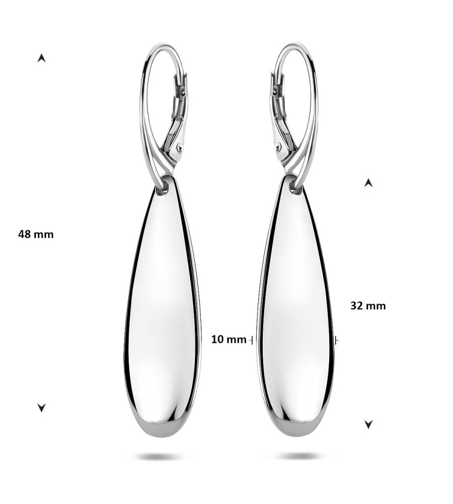 Zilveren oorhangers druppel