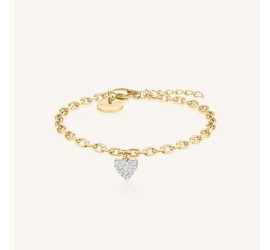 Rosefield staal vergulde armband met bedel  Chunky Heart Bracelet Gold JBCHG-J1279