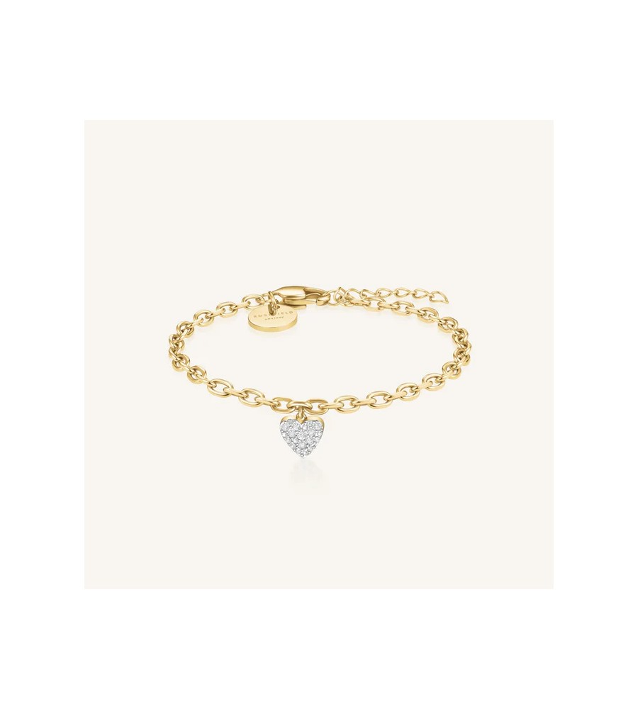 Rosefield staal vergulde armband met bedel