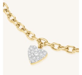 Rosefield staal vergulde armband met bedel  Chunky Heart Bracelet Gold JBCHG-J1279