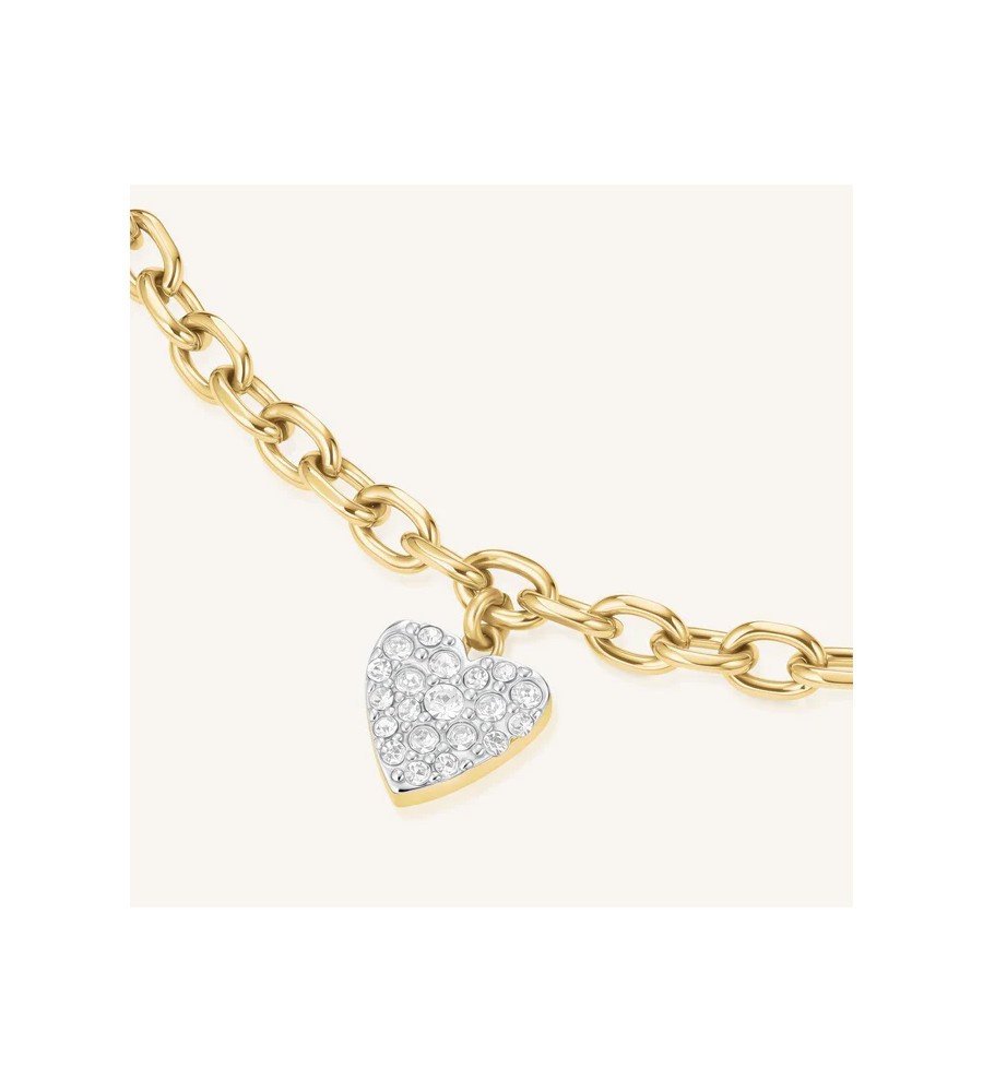 Rosefield staal vergulde armband met bedel